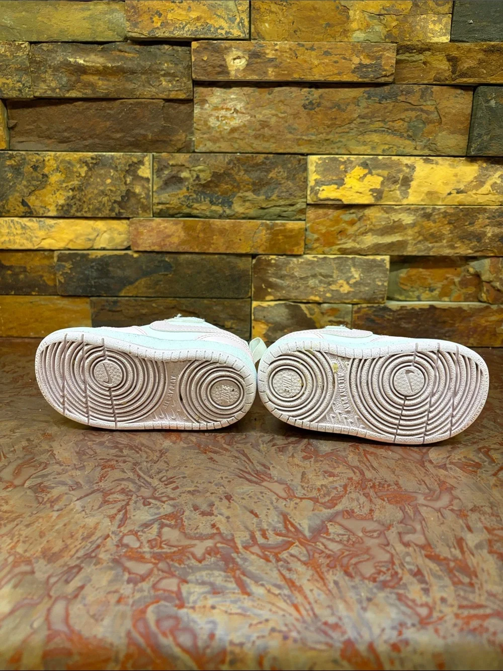 Nike Girls' Pink & White Velcro, Sneakers, Twin Girls